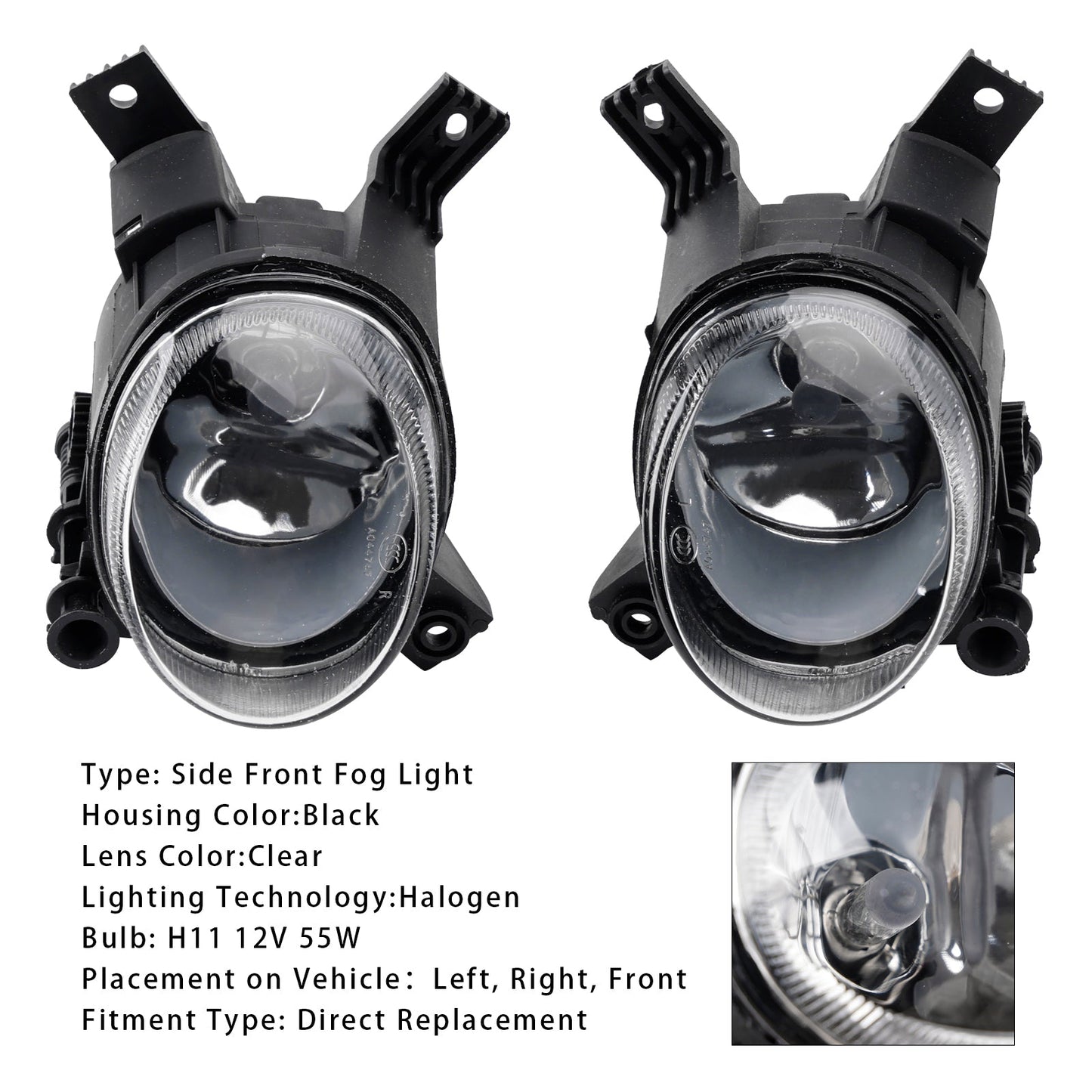 Coppia di fari fendinebbia per paraurti anteriore per Audi A3 2003-2013 A4 B7 2004-2008