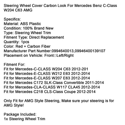 Coprivolante effetto carbonio per Mercedes Benz Classe C W204 C63 AMG