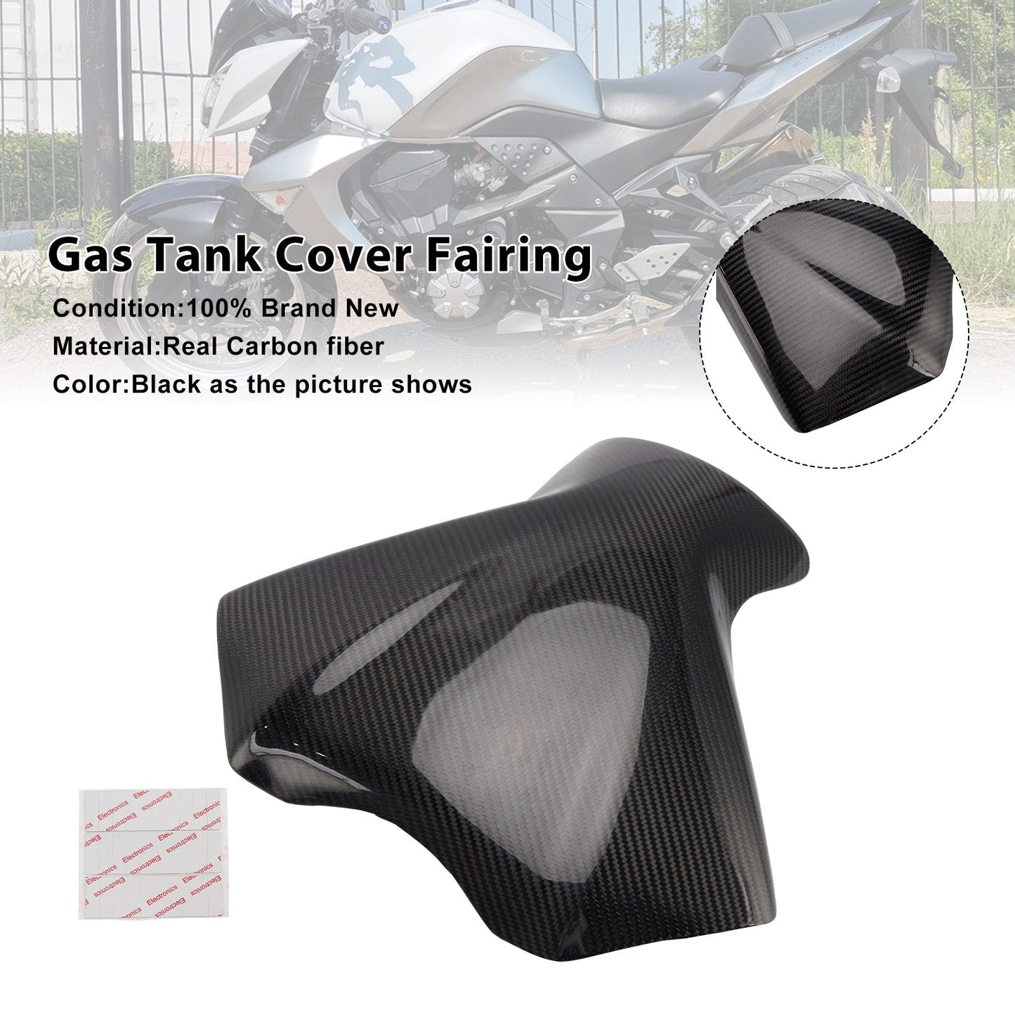 Carenatura del serbatoio in vera fibra di carbonio per Kawasaki Z1000 2007-2009