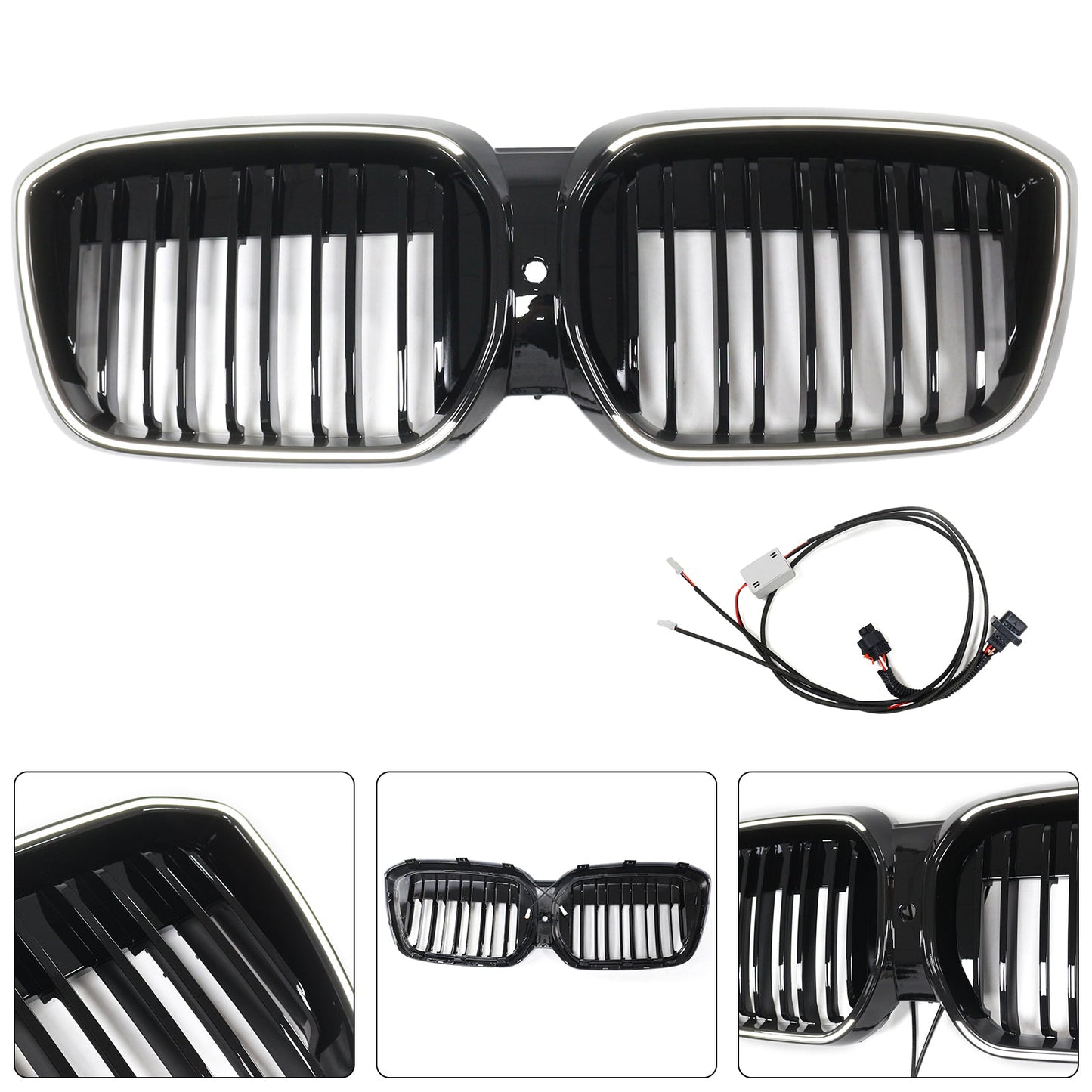 Griglia anteriore a doppio rene nera lucida BMW IX3 G08 LCI 2022-2024