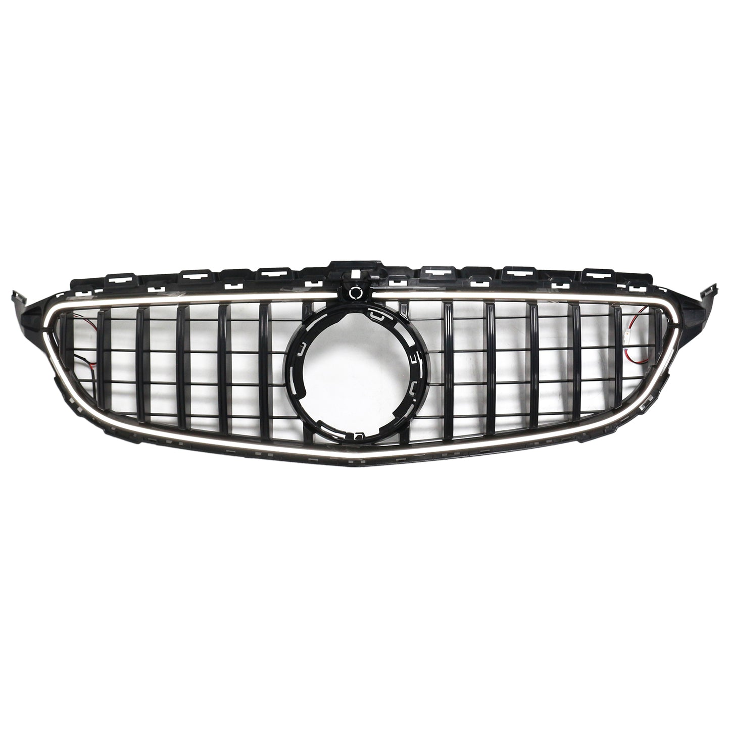 Per Mercedes W205 C250 C300 2015-2021 W/LED Griglia paraurti anteriore nera