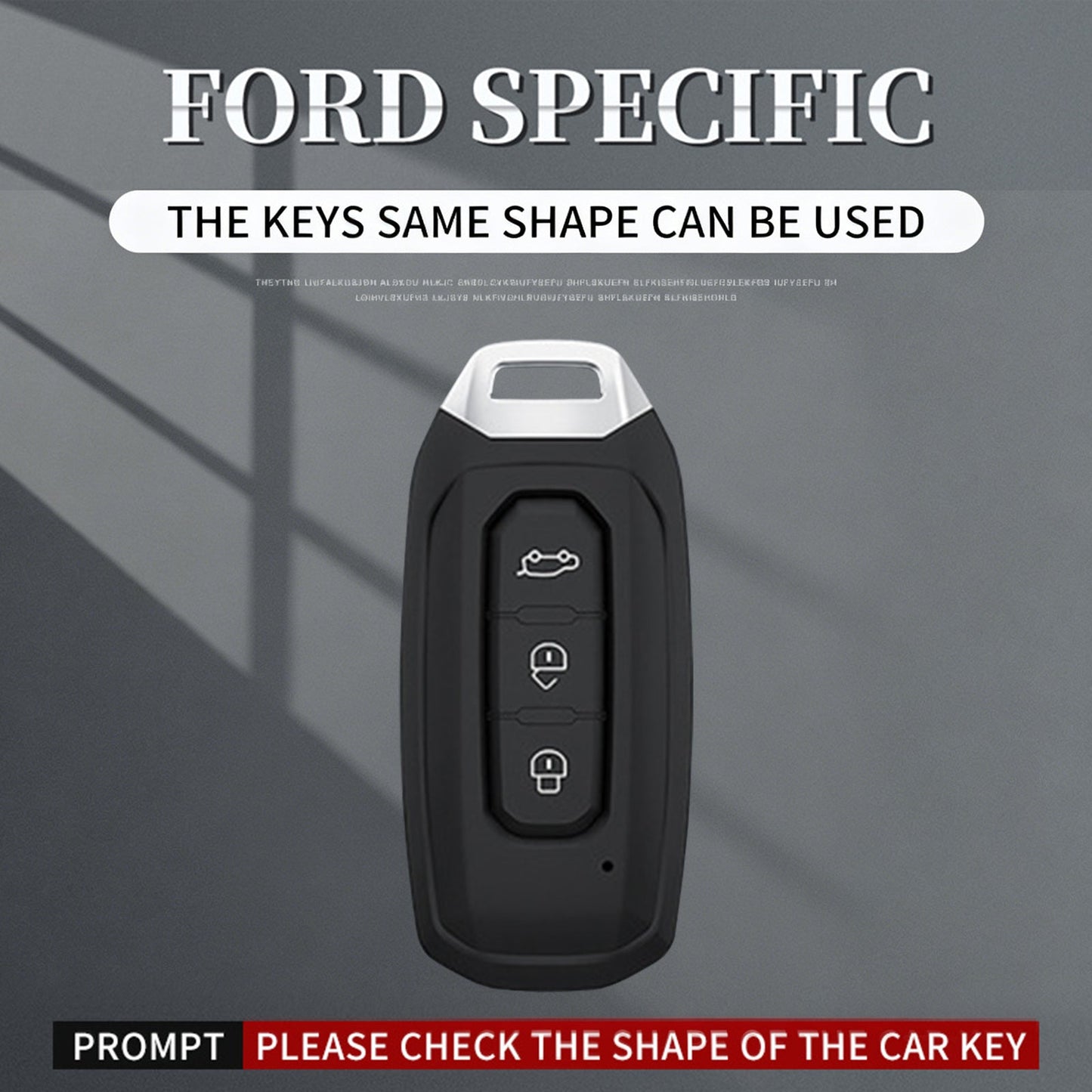Custodia per chiave auto in TPU argentato in lega di alluminio con fibbia per Ford
