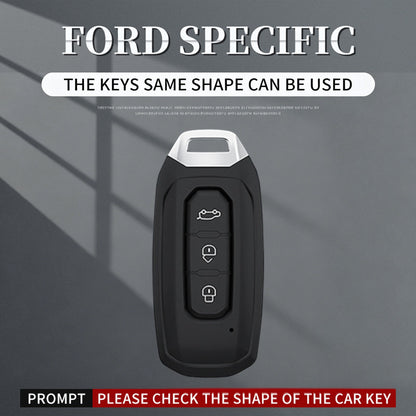 Custodia per chiave auto in TPU argentato in lega di alluminio con fibbia per Ford
