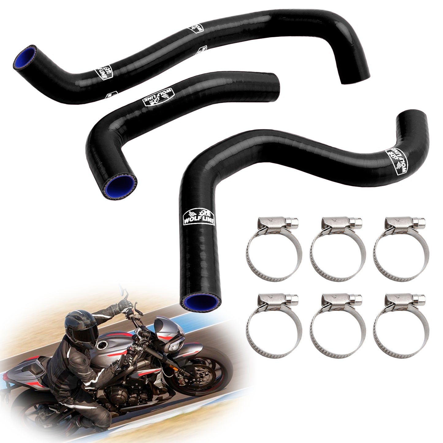 Kit tubo flessibile refrigerante radiatore in silicone per Street Triple 765 R RS 2020-2022