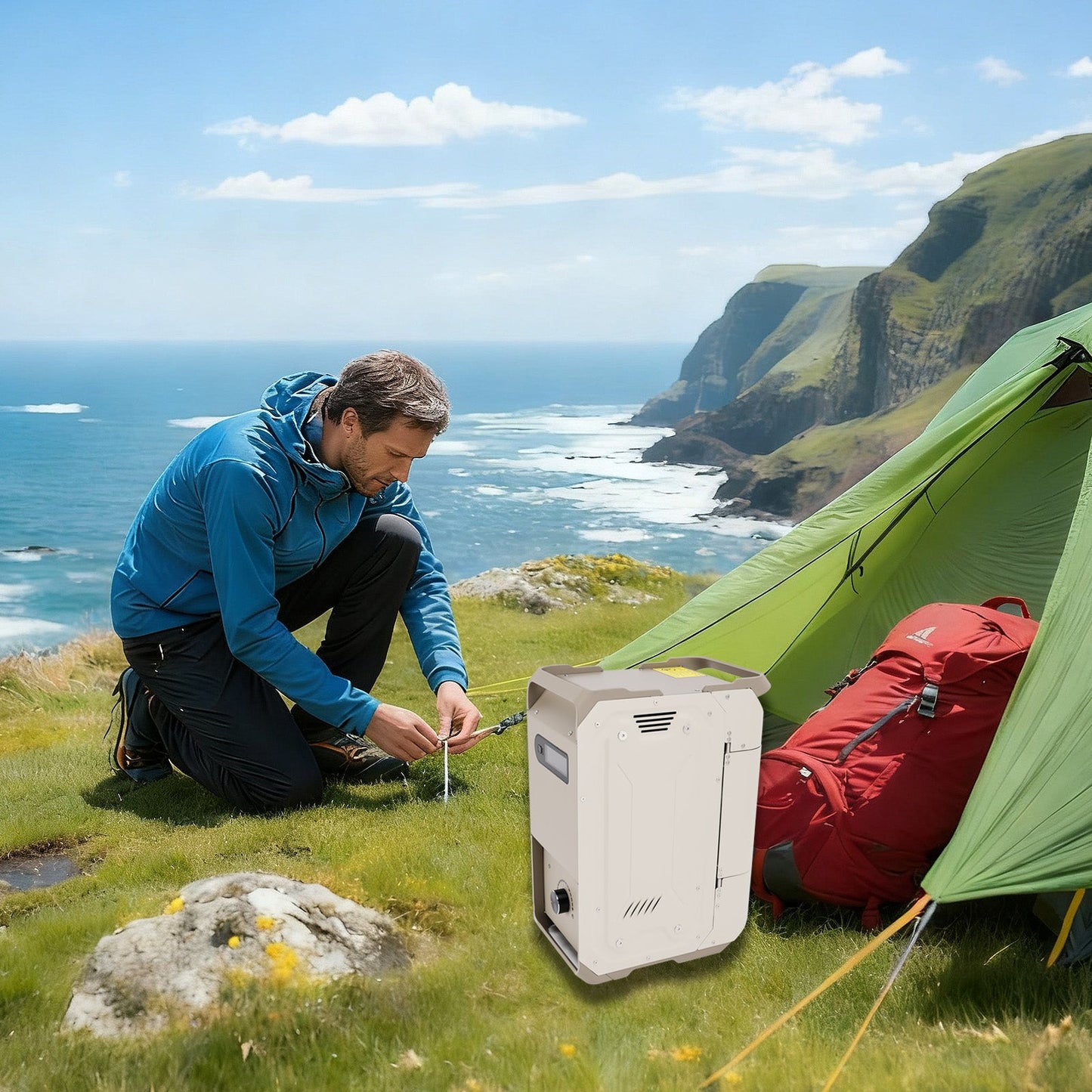 Scaldabagno portatile per camper, campeggio, 7800 mAh, 3,3 ore, ricaricabile, pulizia da campeggio