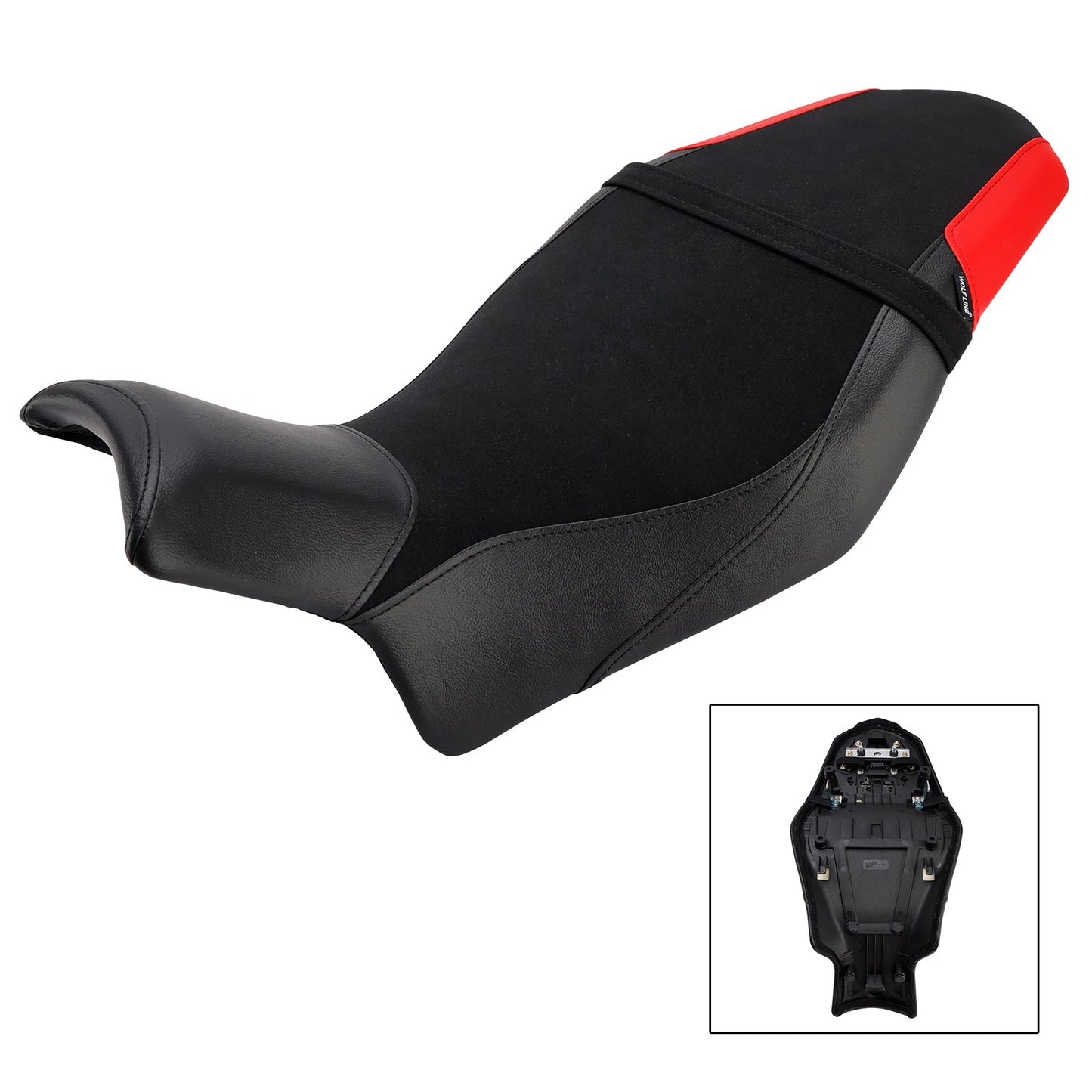 Sella passeggero completa per Suzuki Katana 2019-2024 +20 mm, nera