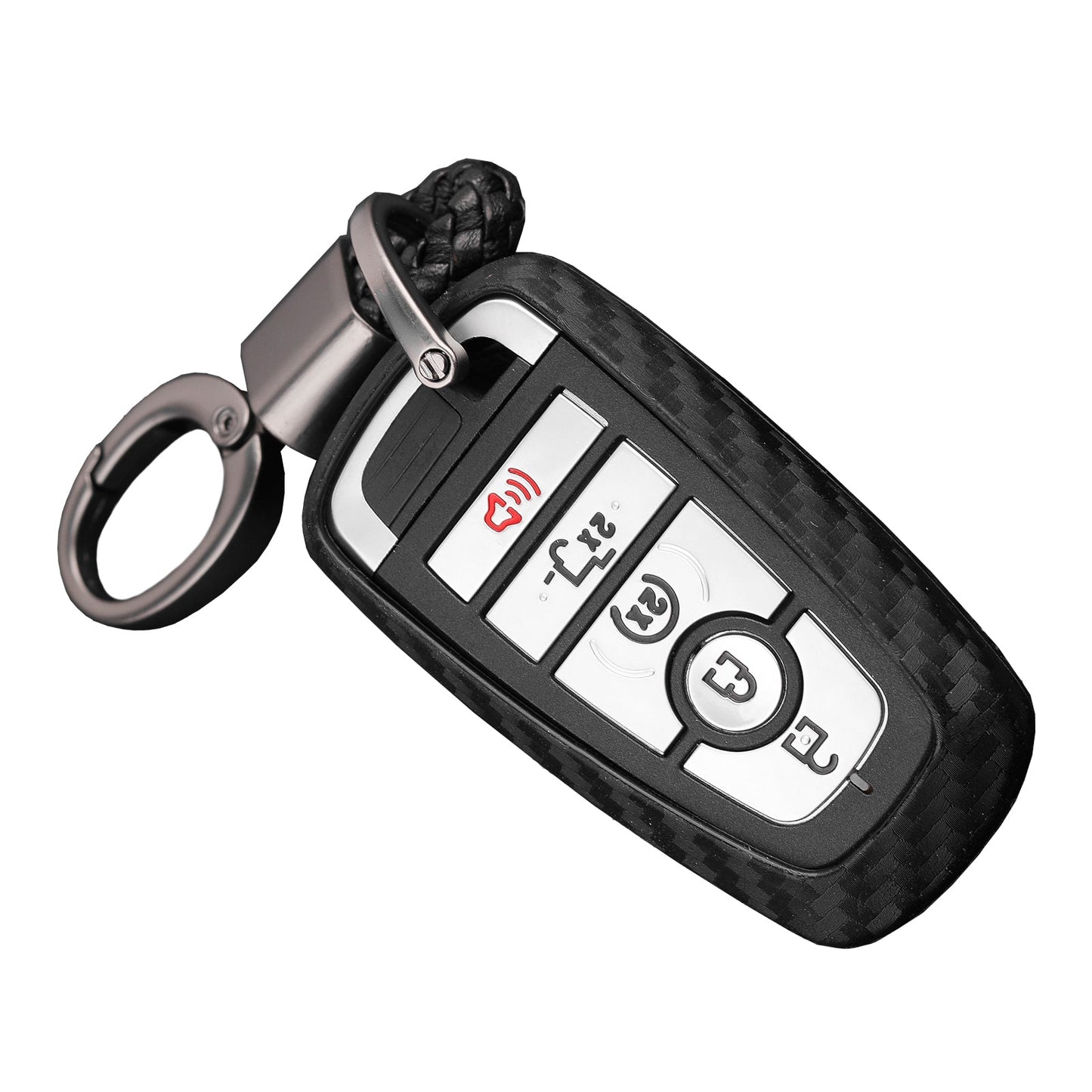 Custodia in similpelle e silicone per chiave auto con fibbia per Ford Smart