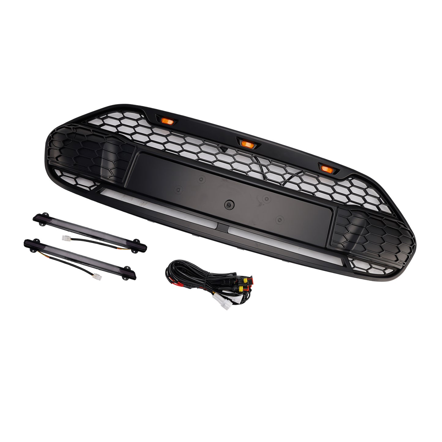 Griglia paraurti anteriore nera Ford Transit Connect 2014-2018 con LED