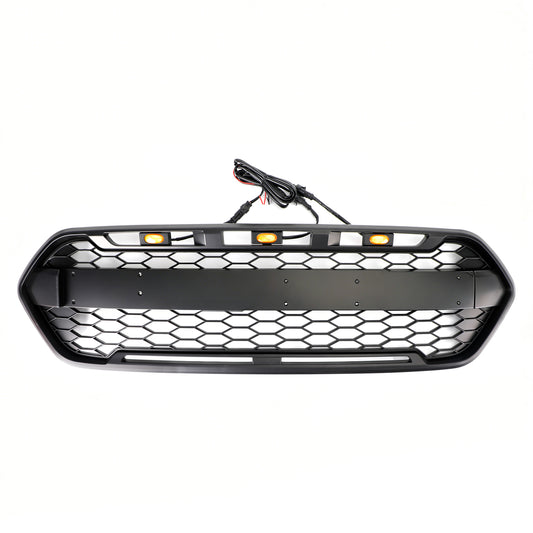 Per Ford Transit Custom Trail 2018-2023 W/ 3LED Matte Black Front Bumper Grille