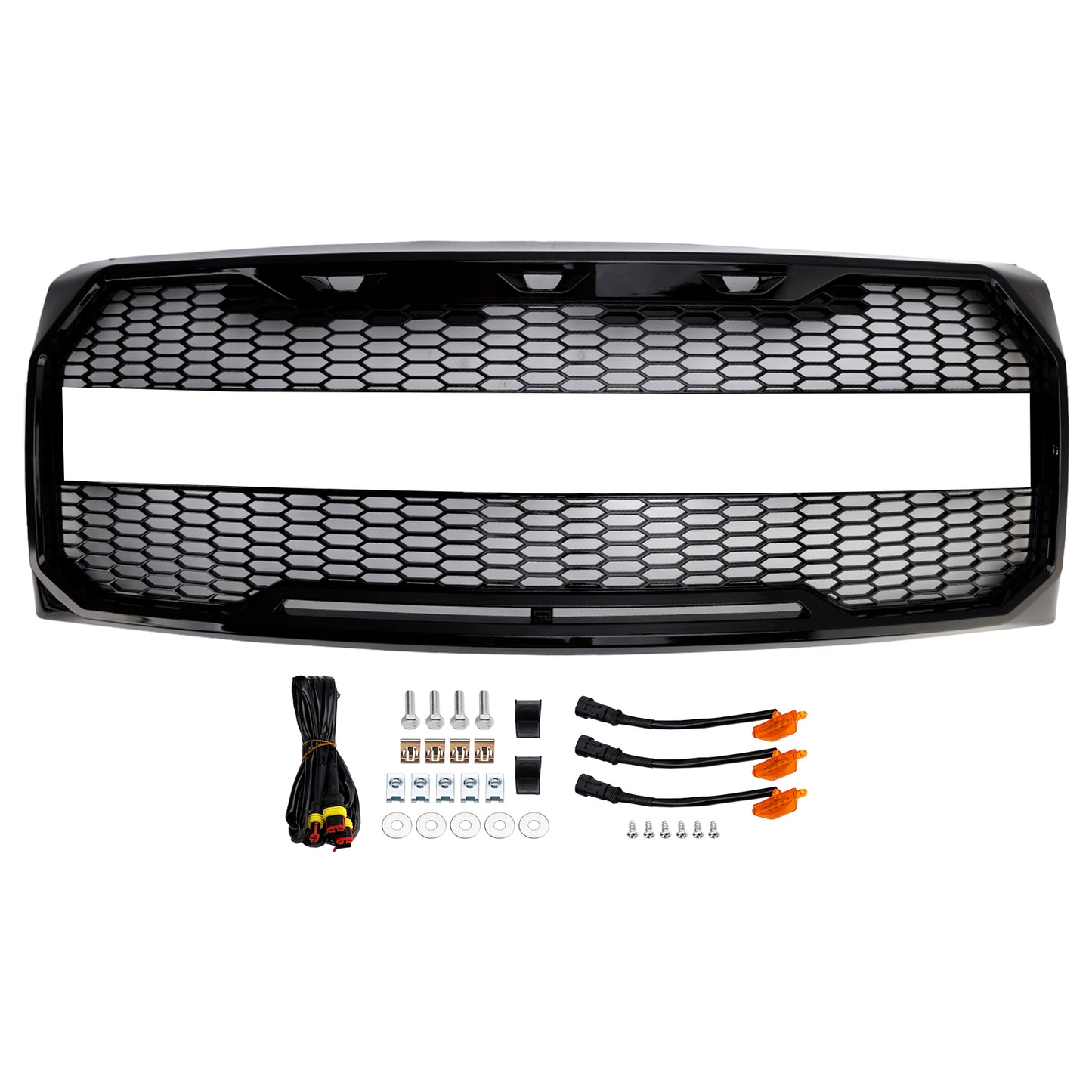 Griglia paraurti anteriore stile Raptor nero lucido adatta per Ford F150 2009-2014