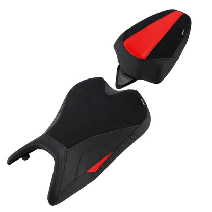 Kit sella conducente e passeggero Rs 457 per Aprilia RS457 2024-2025, cuscino in PU rosso.