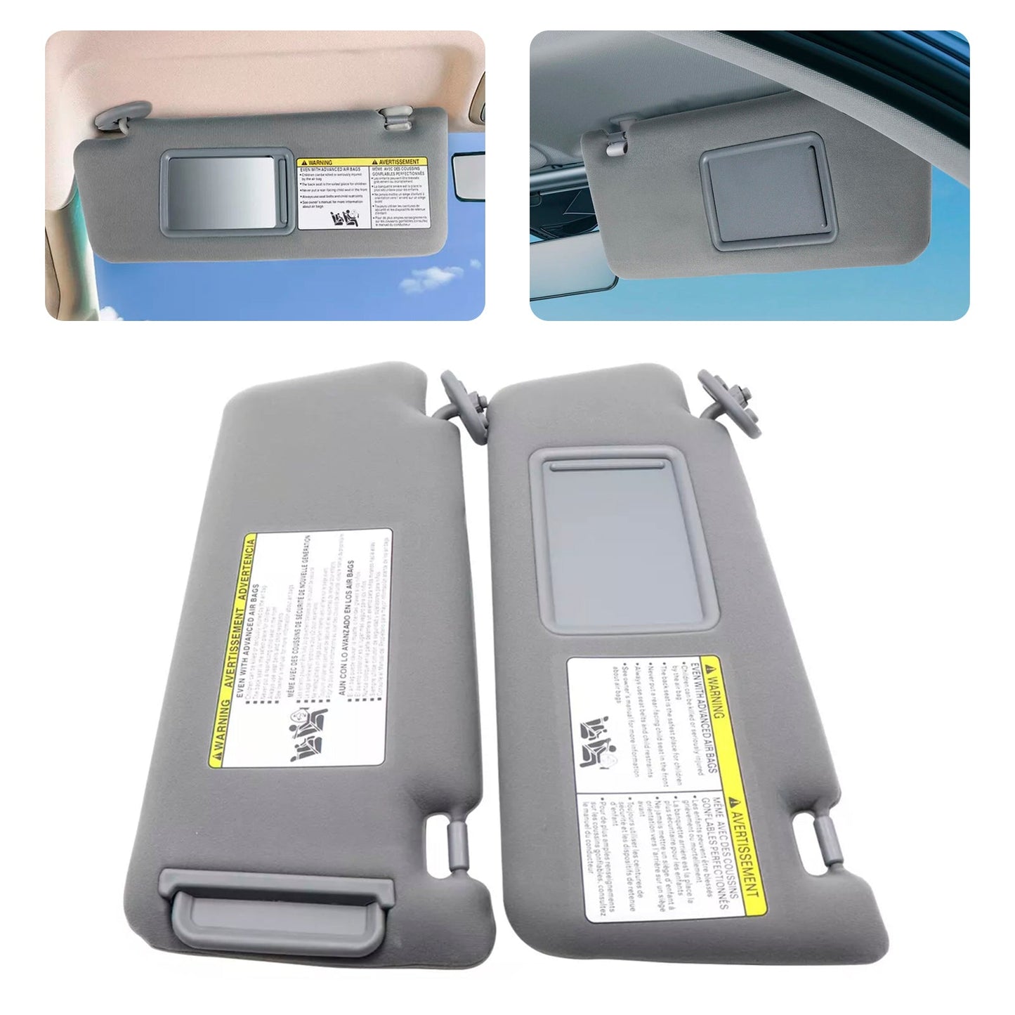 Visiera parasole grigia sinistra e destra 2013-2018 Nissan Altima 2 pezzi 74320-04181-B1 74310-04181-B1