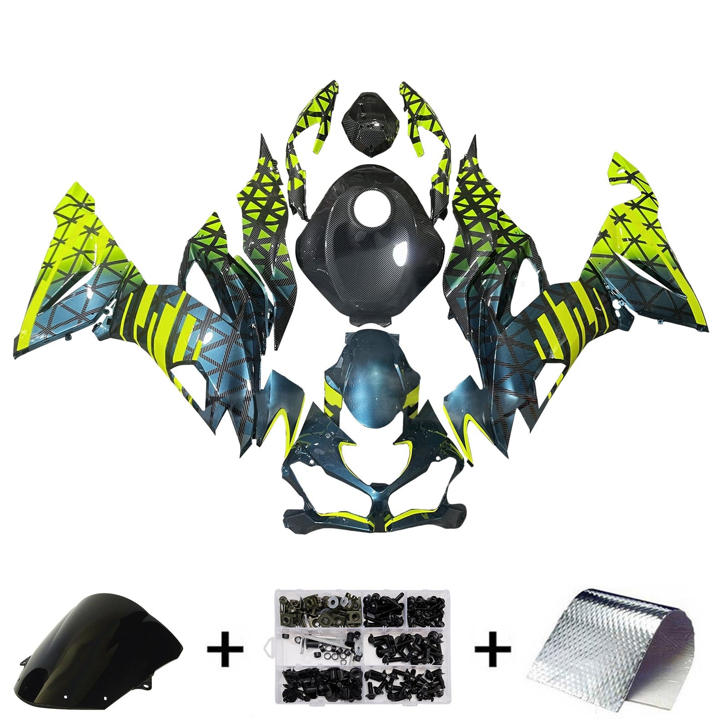 Kit carenatura iniezione in plastica ABS adatto per Kawasaki ZX6R 2019-2023