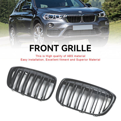 Griglia per rene anteriore nera lucida BMW X1 F48 F49 2PCS 2016-2019