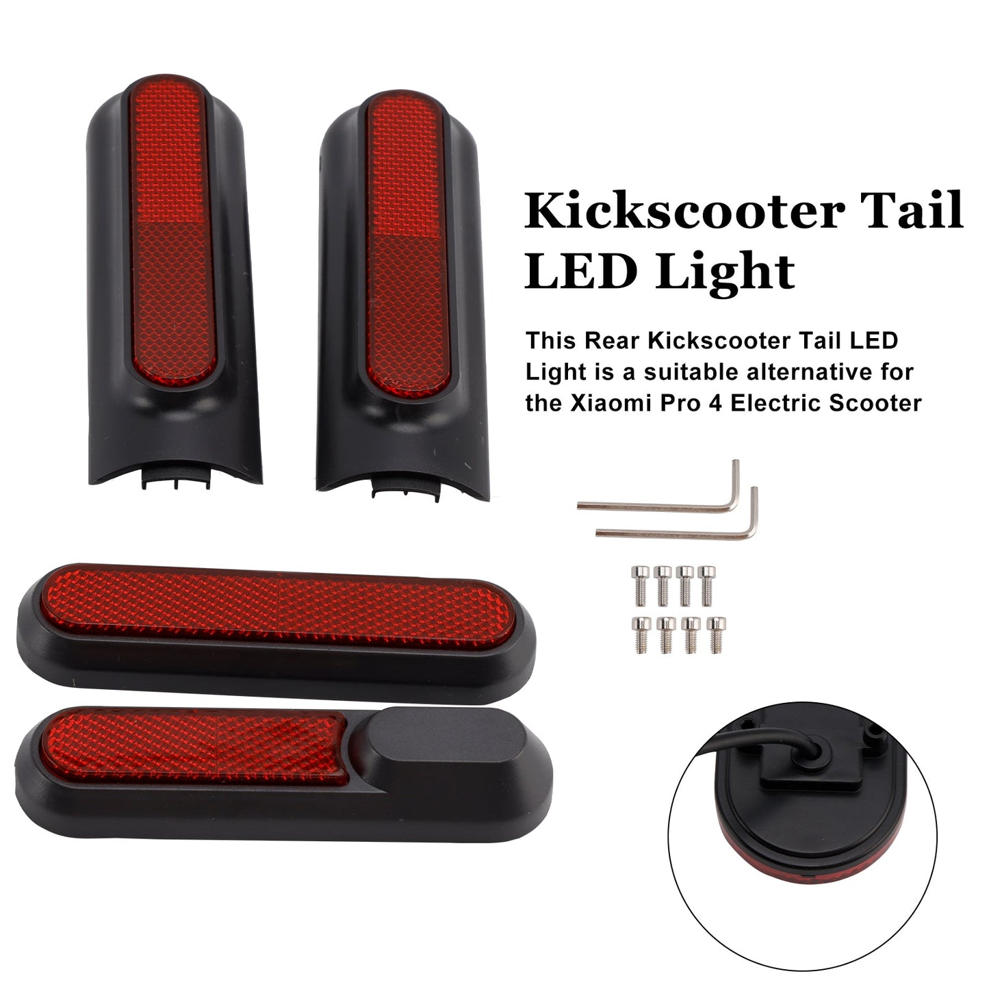 Set di 4 coperture laterali per scooter con catarifrangente posteriore per Xiaomi 4 Pro (1a generazione)