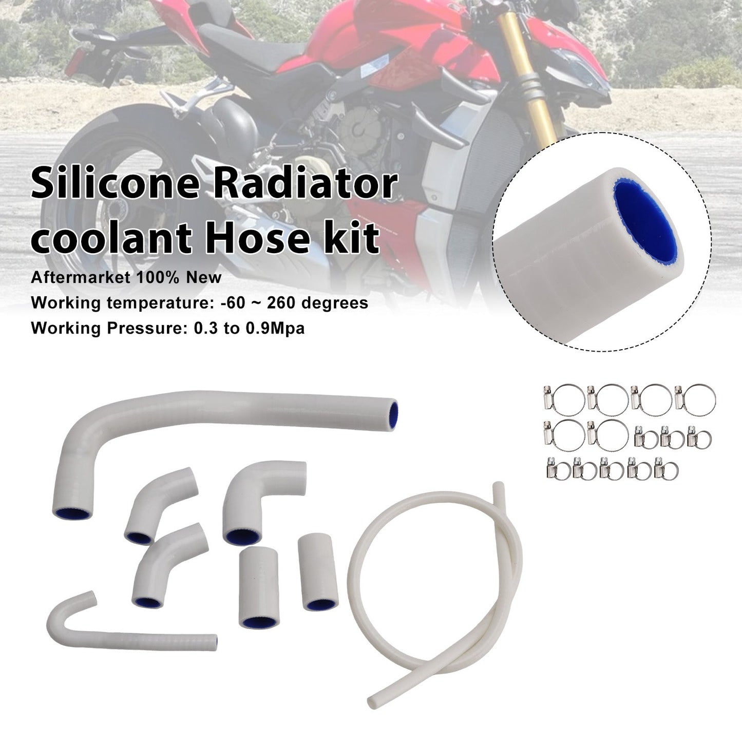 Tubo flessibile del liquido di raffreddamento del radiatore in silicone Ducati Streetfighter V4 V4S 2020-2025