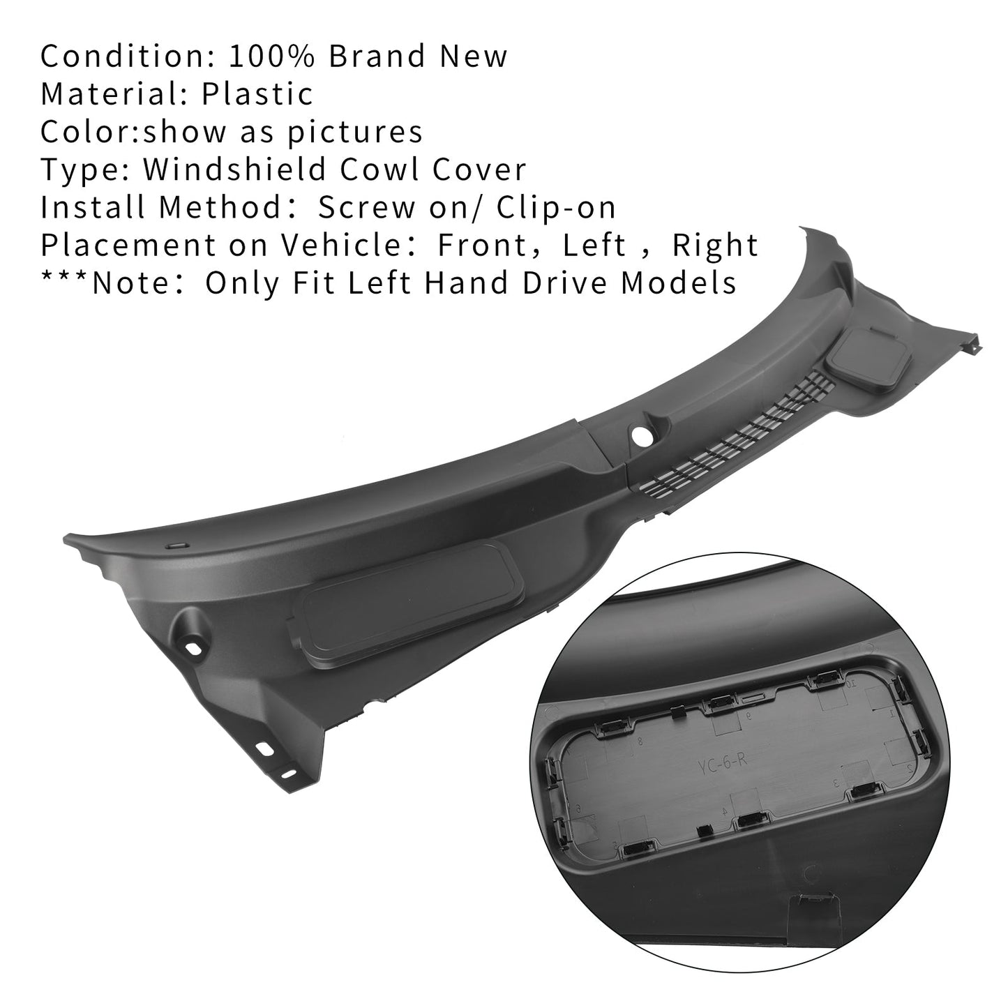 Pannello di rivestimento del parabrezza 51719808095+51719808096 per Mini Cooper R60 R61 2010-2016