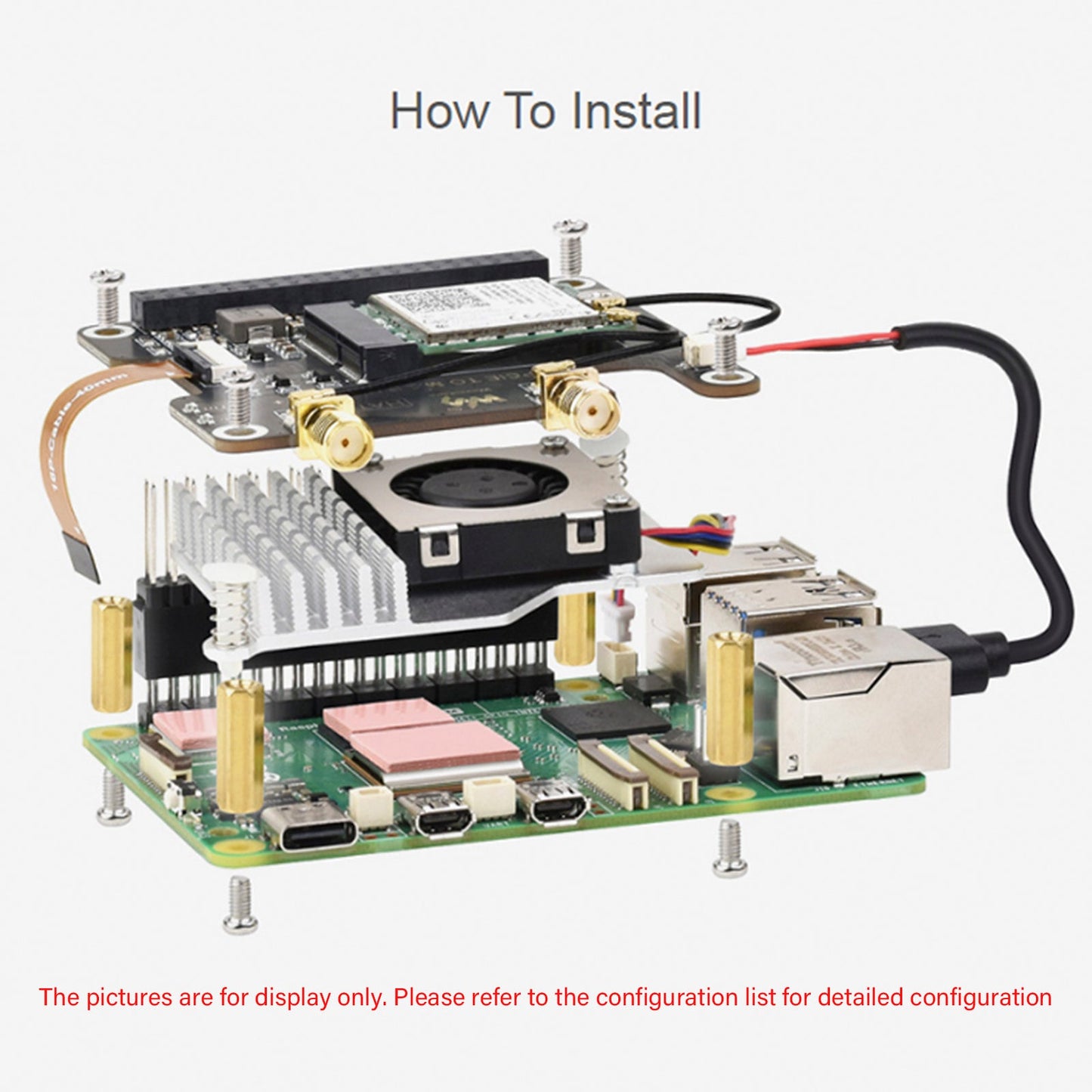 Scheda di espansione PCIe per Raspberry Pi 5 a M.2 E Key per scheda di rete wireless NGFF