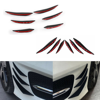 6pcs Universal Gloss Black Car/Auto Paraurti anteriore Pinne Spoiler Canards Refit