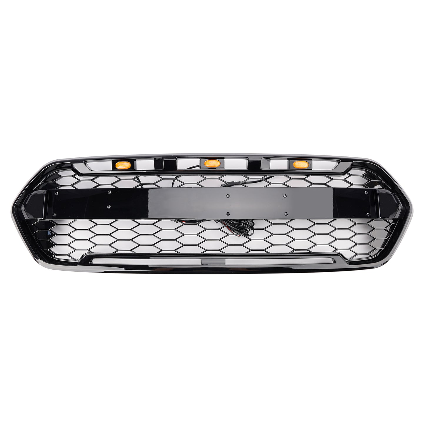 Griglia del paraurti anteriore nero lucido per Ford Transit personalizzato Trail 2018-2023 con 3LED