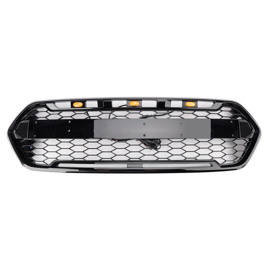 Per Ford Transit Custom Trail 2018-2023 W/3LED Gloss Black Bramper Grille