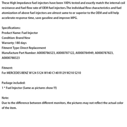 MERCEDES W124 W140 W210 R129 1 pezzo iniettore carburante 0000788323 A0000786523