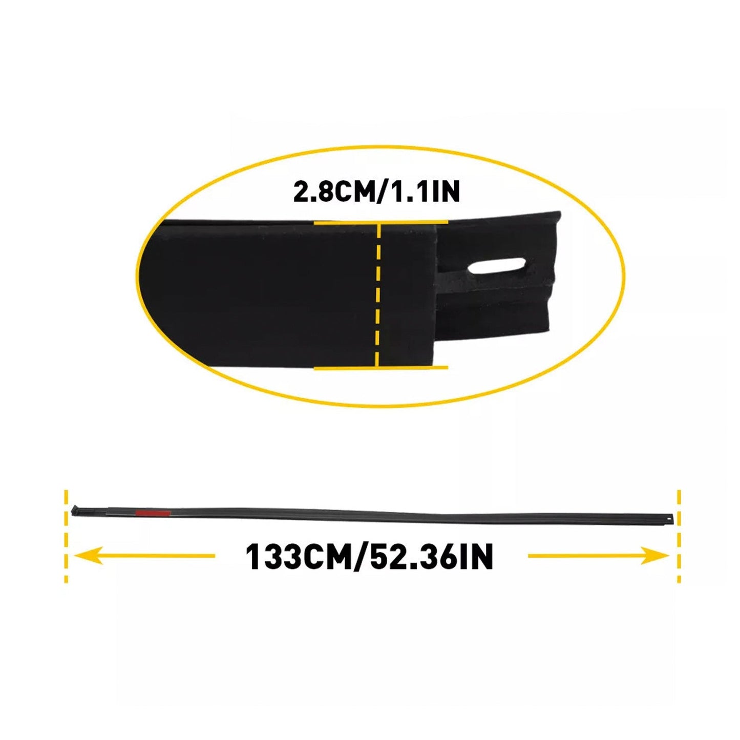 Modanatura per gocciolatoio sul tetto Toyota Tundra DOUBLE CAB 2007-2020, lato sinistro e destro, in gomma, 2 pezzi