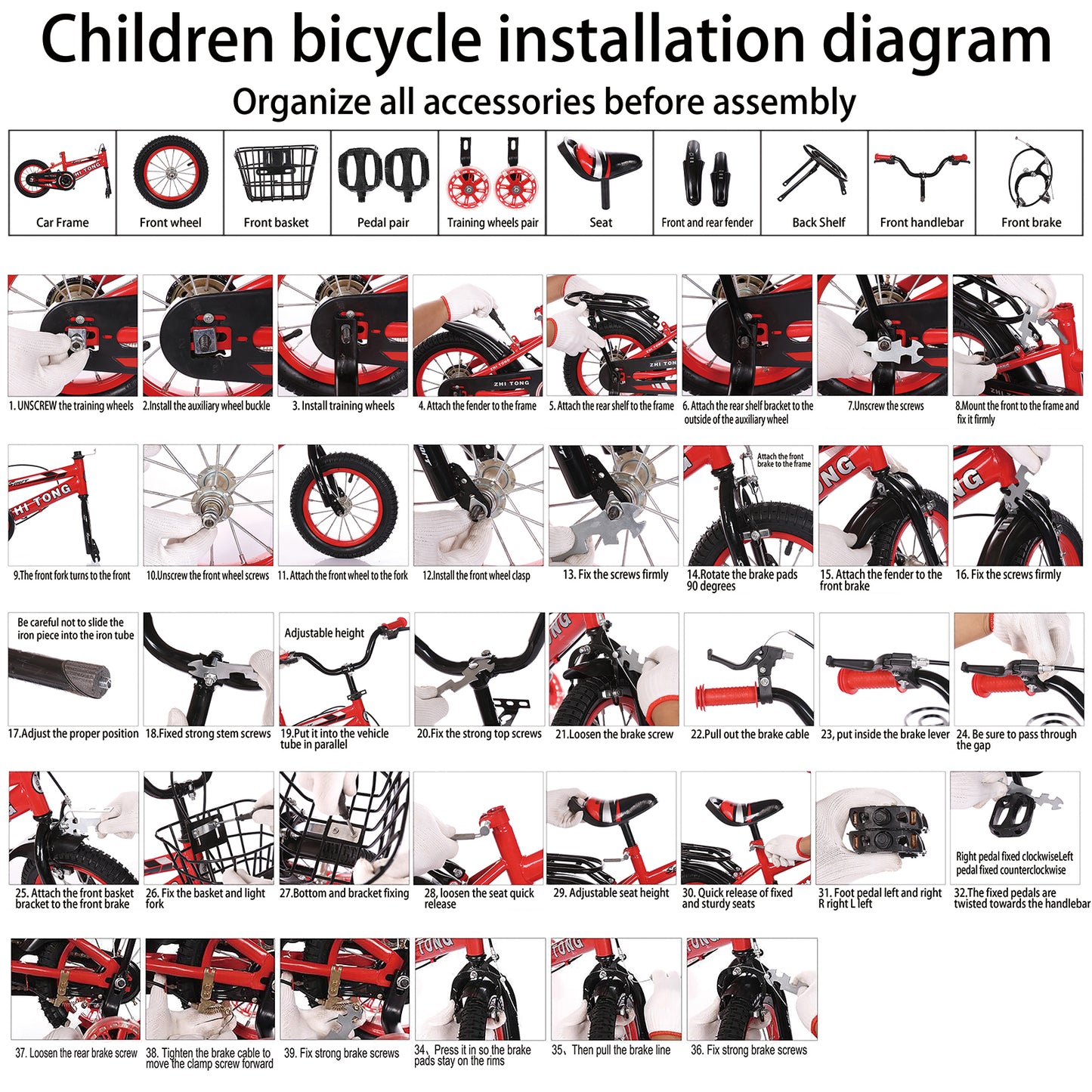 14/16/18 pollici per bambini in bicicletta per bambini ragazzi e ragazze con ruota ausiliaria
