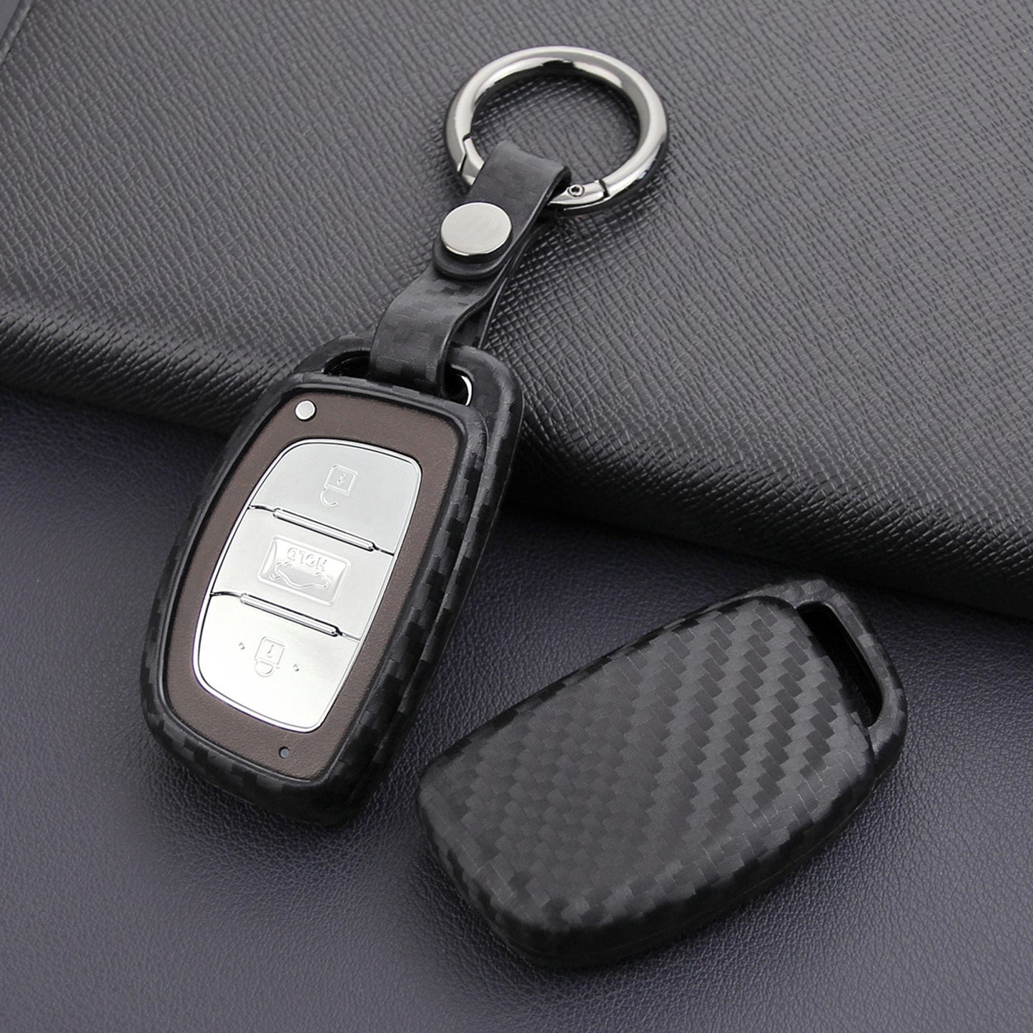 Custodia in similpelle e silicone per chiave auto con fibbia per Hyundai