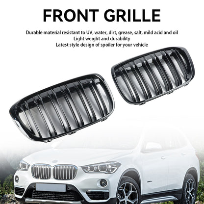 Griglia per rene anteriore nera lucida BMW X1 F48 F49 2PCS 2016-2019