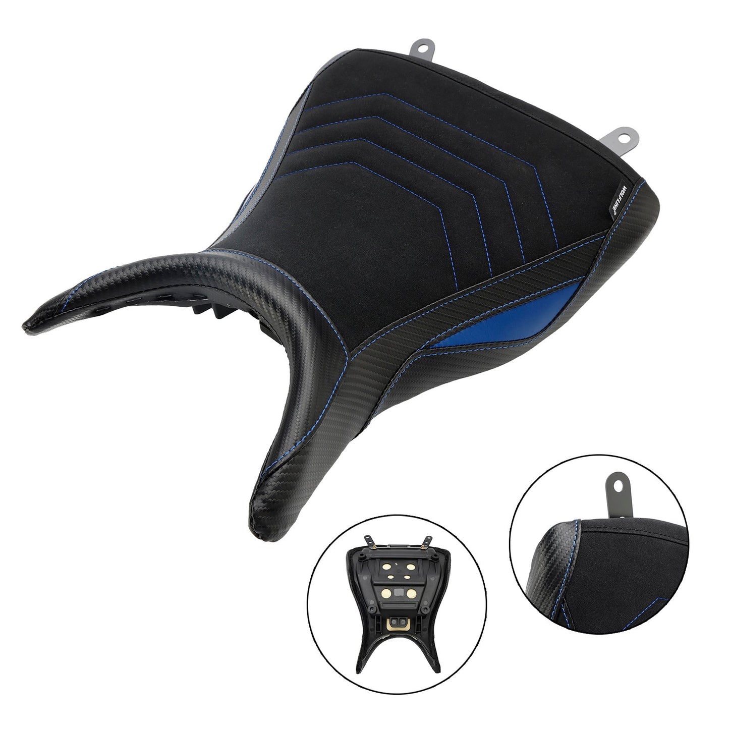 Cuscino per sedile anteriore conducente Raider Yamaha Mt-03 Yzf-R3 2015-2023 in poliuretano blu