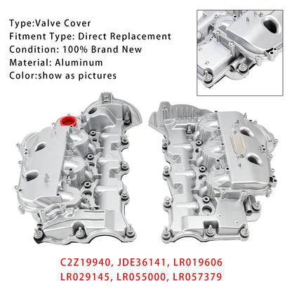 Land Rover Discovery Range Rover 3.0 V6 306DT Coppia di coperchi valvole in alluminio C2Z19940