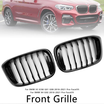 Griglia anteriore a rene nera lucida BMW X4 G02 X3 G01 G08 2018-2021 51138469959