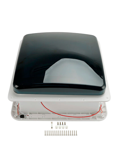 Ventilatore da tetto per camper da 14 pollici, motore a 3 velocità, lucernario da 12 V con luce a LED