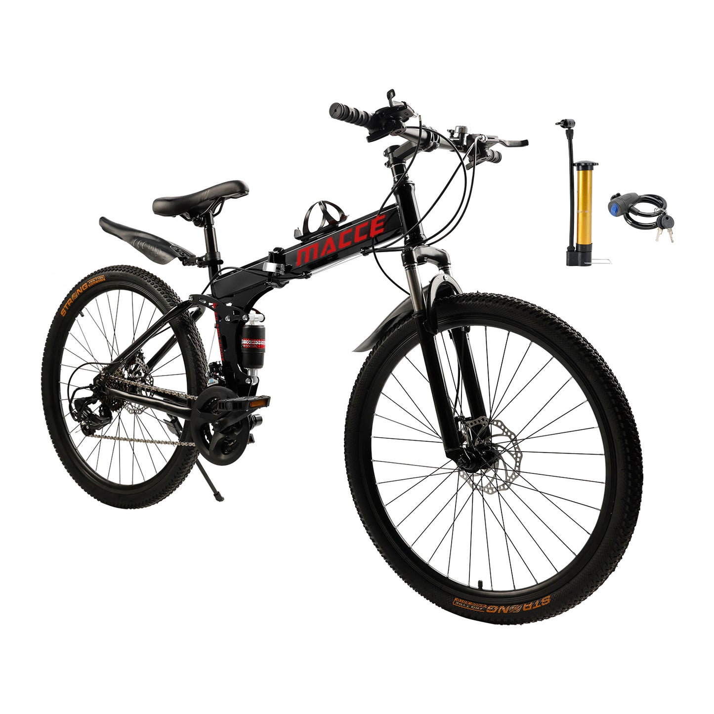 Ruote da 26 "27 velocità a doppio disco a doppio freno pieghevole mountain bike mtb per adulti neri