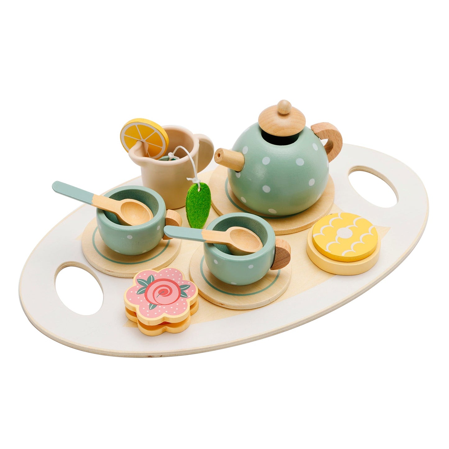 15 pezzi set da tè in legno da cucina occidentale, piatti da cucina giocattolo/set da tè per bambini
