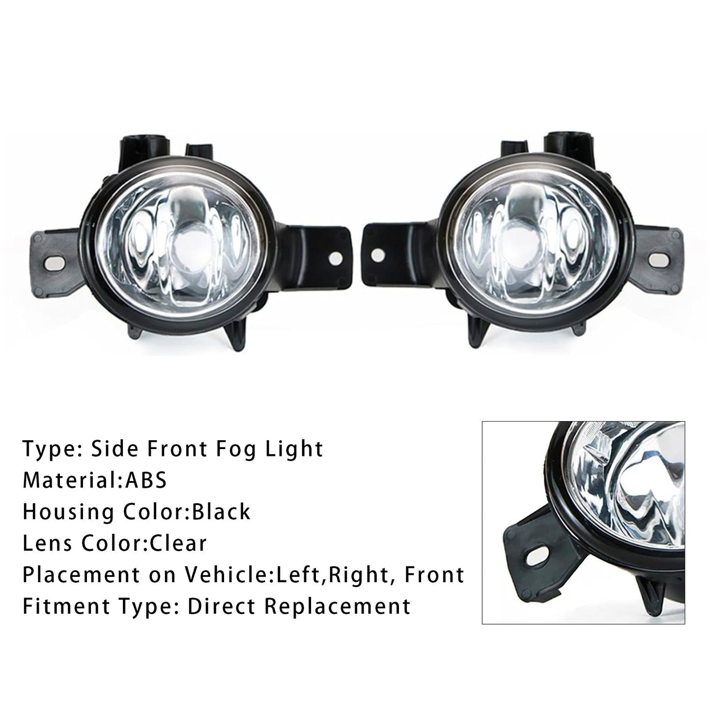 Coppia di fari fendinebbia anteriori senza lampadine per BMW X6 E71 E72 2008-2011 63177187631