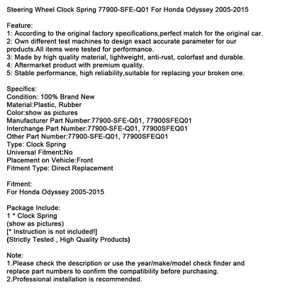 Molla di regolazione del volante Honda Odyssey 2005-2015 77900-SFE-Q01