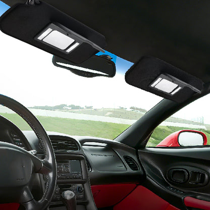 1997-2004 Corvette C5 10442033 10442034 Visiera parasole specchietto di cortesia Coppia di alette parasole nere ombreggiate