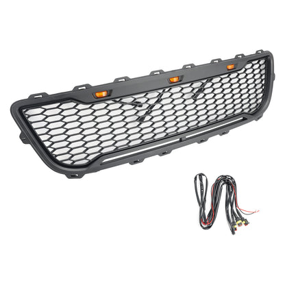 Griglia paraurti anteriore a nido d'ape nera opaca stile Raptor per Ford F150 1999-2003 con LED