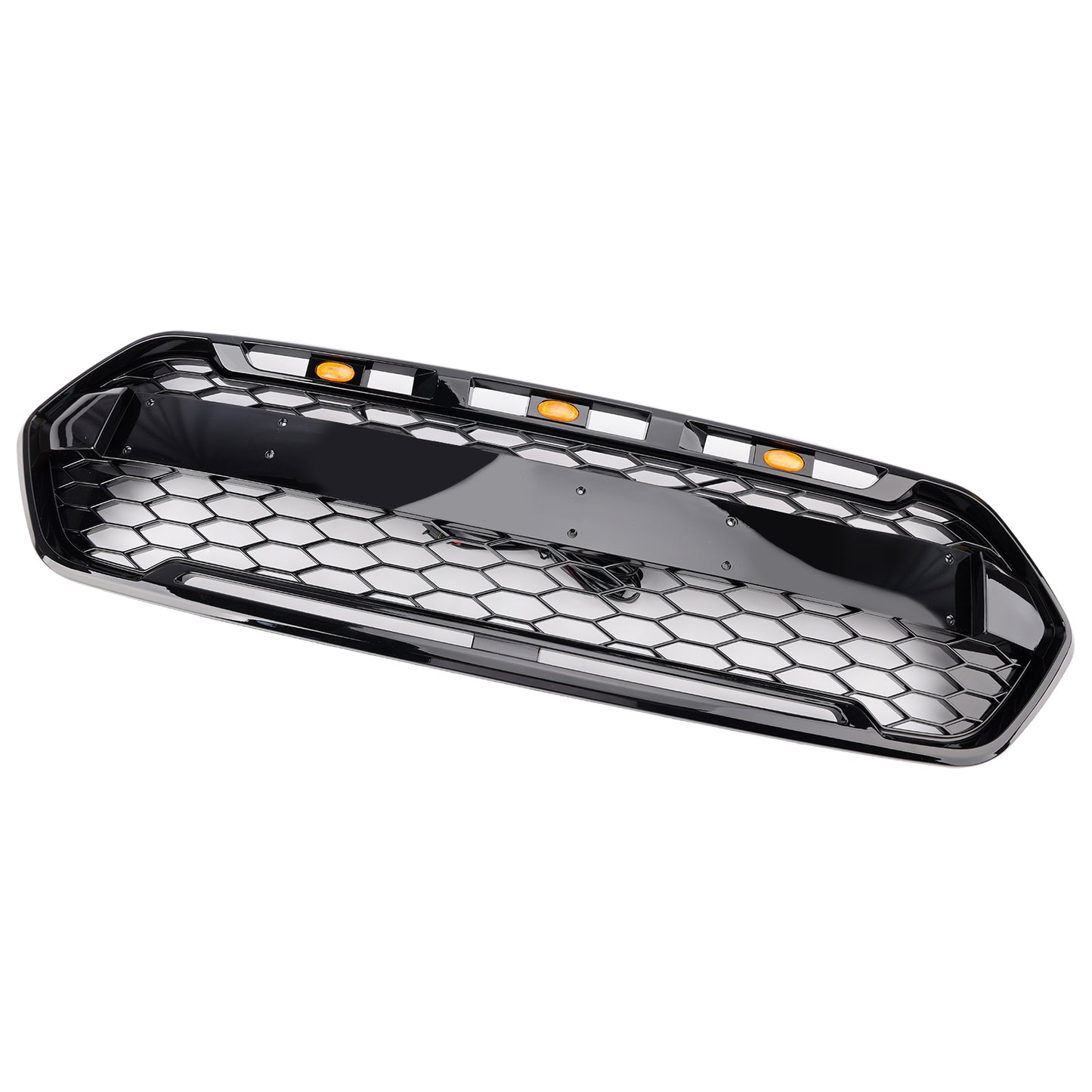 Griglia del paraurti anteriore nero lucido per Ford Transit personalizzato Trail 2018-2023 con 3LED