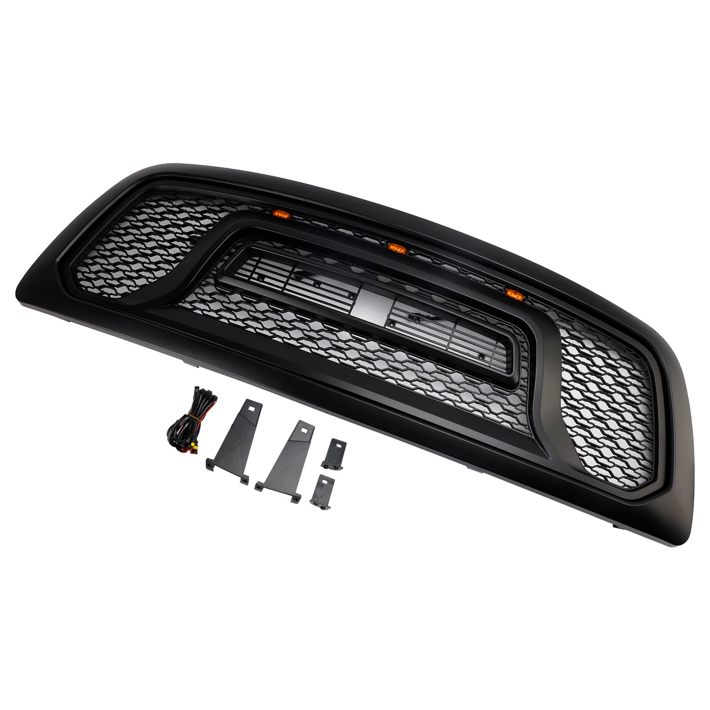 Griglia paraurti anteriore nera con luce a LED per Dodge Ram 1500 2009-2012