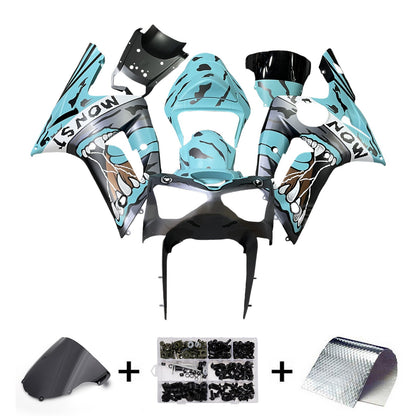 Kit carenatura iniezione in plastica ABS adatto per Kawasaki ZX6R 636 2003-2004