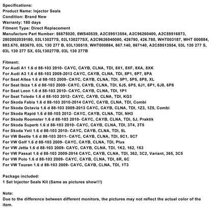 Bullone di tenuta della rondella dell'anello dell'iniettore del carburante 03L130277B adatto per VW Caddy 1.6TDI A2C59513554