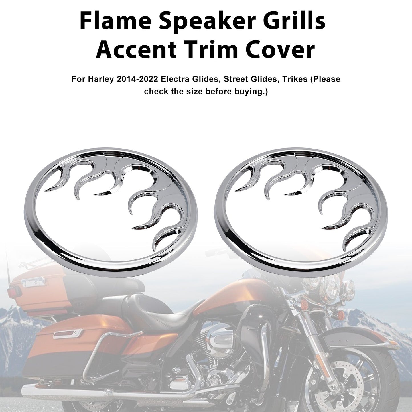 Griglie per altoparlanti Flame Accent Trim Cover per Touring Electra Glide Ultra Classic