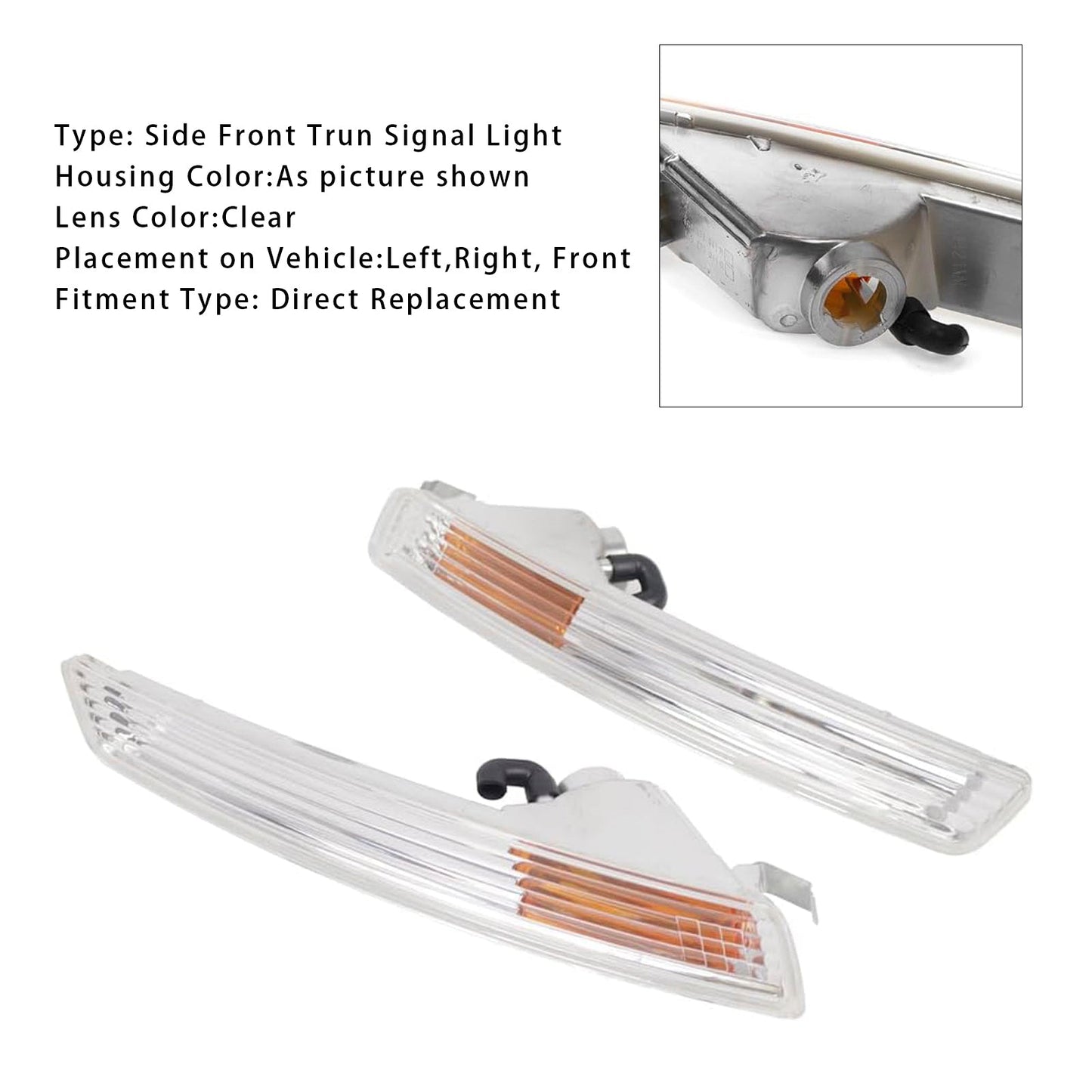 Coppia di indicatori di direzione anteriori per VW Beetle 2006-2010 senza lampadine 1C0953041R