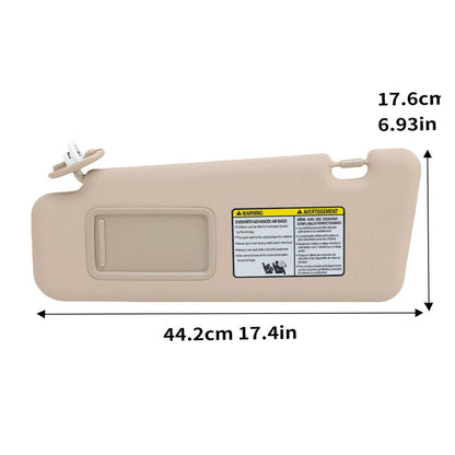 Coppia di alette parasole beige per Toyota Highlander 2008-2013, codice 74321-48490-E0/74320-48500-E0.