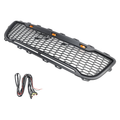 Griglia paraurti anteriore a nido d'ape nera opaca stile Raptor per Ford F150 1999-2003 con LED