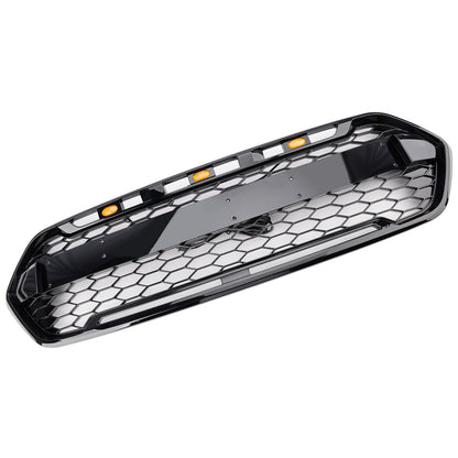 Griglia del paraurti anteriore nero lucido per Ford Transit personalizzato Trail 2018-2023 con 3LED