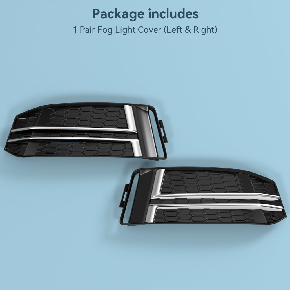 Coppia copertura fendinebbia anteriore adatta per griglia paraurti AUDI A4 B9 S-LINE 2016-2018